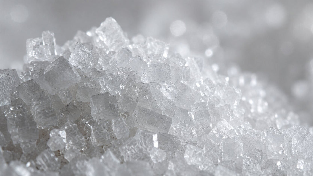 Nahaufnahme mineralischer Salzkristalle
