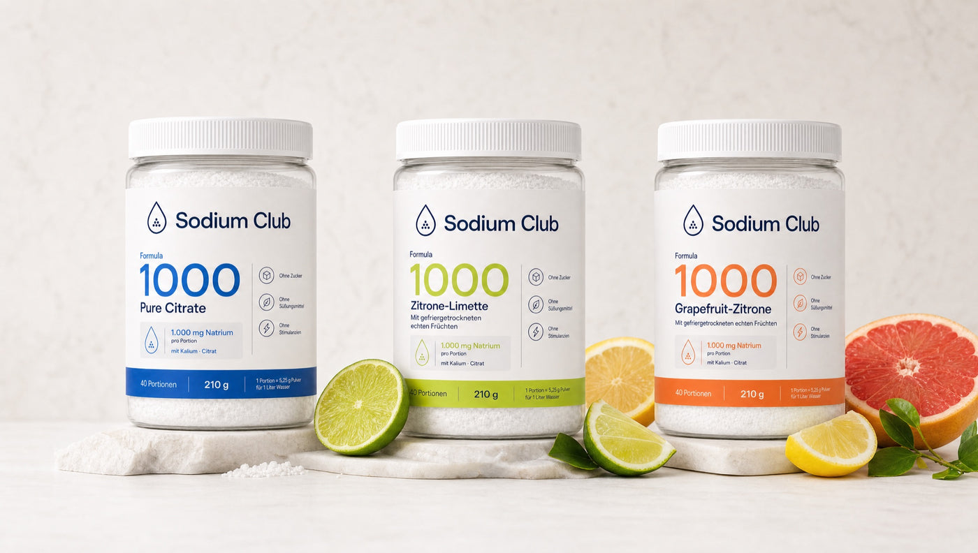 Die drei Sodium Club Formula 1000 Sorten mit Zitrusfrüchten